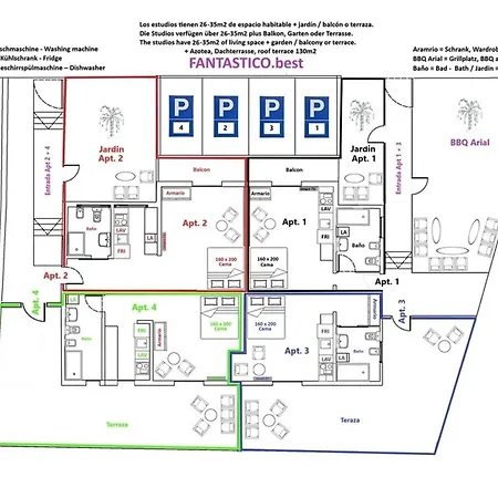 Fantastico 4 - With Large Private Terrace, Free Parking, Air Conditioning, Bbq プエルト・デ・ラ・クルス