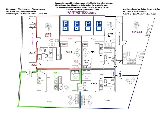 Fantastico 4 - With Large Private Terrace, Free Parking, Air Conditioning, Bbq Puerto de la Cruz (Tenerife)